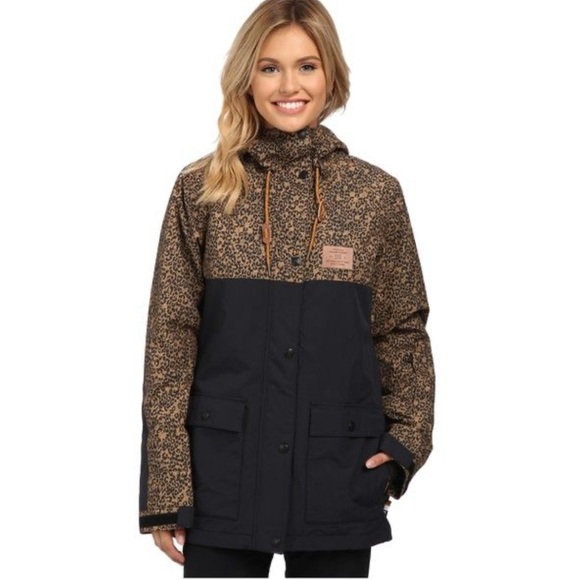 DC Cruiser Black & Leopard Print Snow Jacket Size XL - Picture 16 of 16